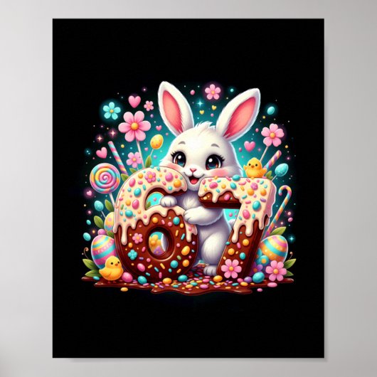 67 Bunny Zes Zeven 6 7 Pasen Dag Kinderen Poster (Voorkant)
