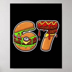 67 Burger Pizza Eten Fusie Plezier Poster