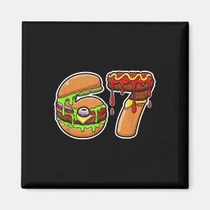 67 Burger Pizza Food Fusion Delight  Magneet