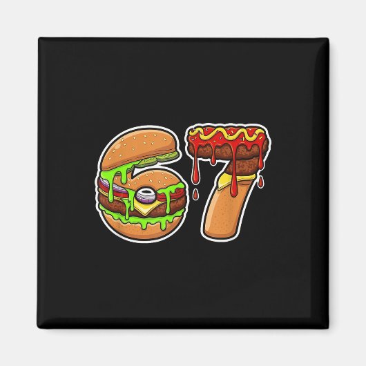 67 Burger Pizza Food Fusion Delight Magneet (Voorkant)