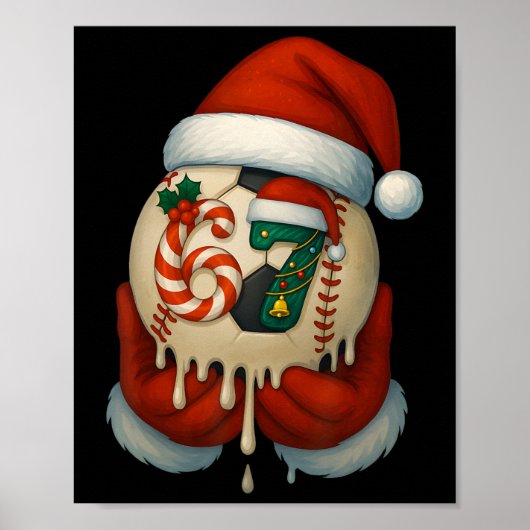 67 Bysebyll Voetbal Drip Kerstmis Byll Multi-sport Poster (Voorkant)