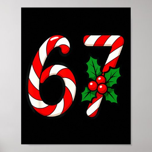 67 Candy Canes Funny Christmas Humor Meme Design Poster (Voorkant)