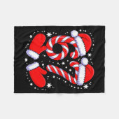 67 Candy Canes Santa  Fleece Deken (Voorkant (Horizontaal))