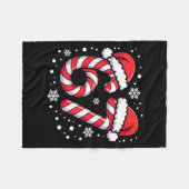 67 Candy Canes Santa  Fleece Deken (Voorkant (Horizontaal))