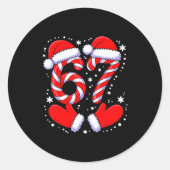 67 Candy Canes Santa  Ronde Sticker (Voorkant)