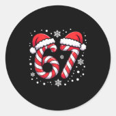 67 Candy Canes Santa  Ronde Sticker (Voorkant)