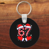 67 Candy Canes Santa  Sleutelhanger (Voorkant)