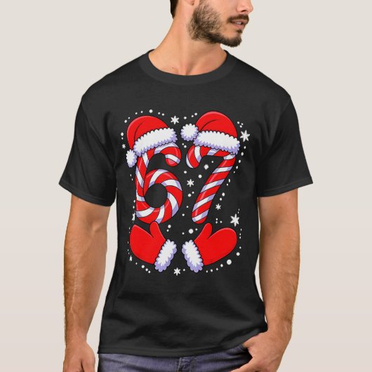67 Candy Canes Santa  T-shirt (Voorkant)