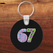 67 Candy Thema Nummer Plezier Ontwerp Sleutelhanger (Voorkant)