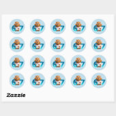 67 Capy – Zachte Capybara Ronde Sticker Lichtblauw (Vel)