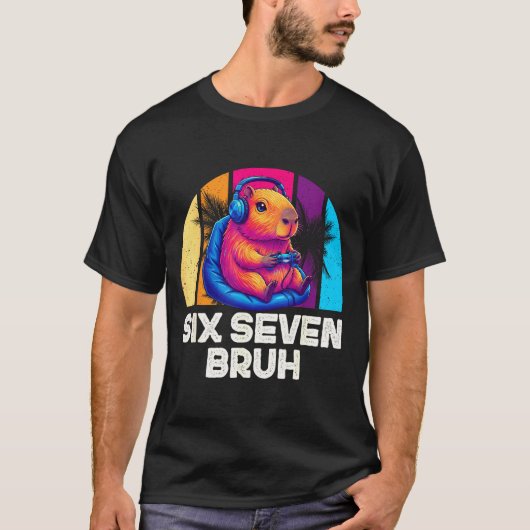 67 Capybara Funny Six Seven Bruh Capybara Video Ga T-shirt (Voorkant)