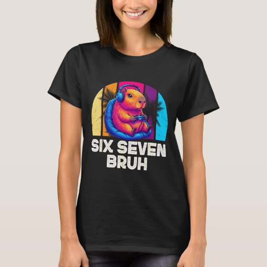 67 Capybara Funny Six Seven Bruh Capybara Video Ga T-shirt (Voorkant)