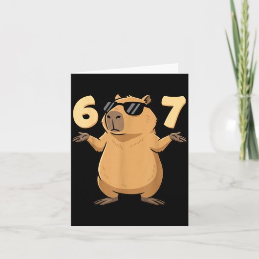 67 Capybara Meme 6 7 Aesthetic For Kids Young Adul Kaart (Voorkant)