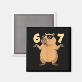 67 Capybara Meme 6 7 Aesthetic For Kids Young Adul Magneet (Voorkant / Achterkant)