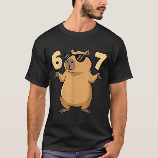 67 Capybara Meme 6 7 Aesthetic For Kids Young Adul T-shirt (Voorkant)