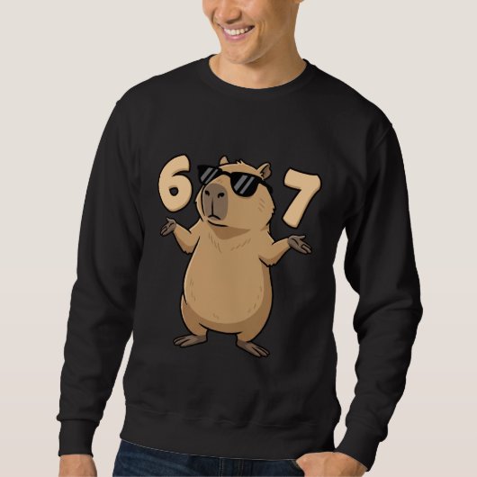 67 Capybara Meme 6 7 Aesthetic for Kids Young Adul Trui (Voorkant)