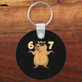 67 Capybara Meme 6 7 Esthetiek voor kinderen Jonge Sleutelhanger (Voorkant)