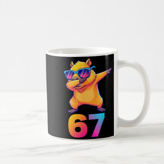 67 Capybara Zes Zeven Meme Dier Koele Capybara Da Koffiemok (Rechts)
