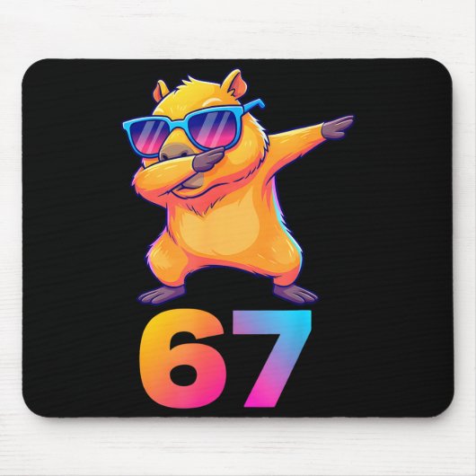 67 Capybara Zes Zeven Meme Dier Koele Capybara Da Muismat (Voorkant)