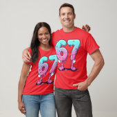67 Cartoon Number Poster For Birthday Celebration  T-shirt (Unisex)