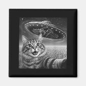 67 Cat Selfie With Alien Ufos Funny Cat Six Seven  Magneet (Voorkant)