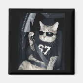 67 Cat Wearing Sungles Gen Alpha Funny Six Seven 6 Magneet (Voorkant)