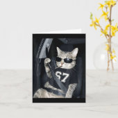 67 Cat Wearing Sungles Gen Alpha Smoking Cat  Kaart (Gele Bloem)