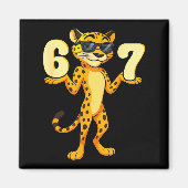 67 Cheetah Meme Six Seven Hands Motion Kids Teens  Magneet (Voorkant)