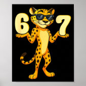 67 Cheetah Meme Six Seven Hands Motion Kids Teens  Poster (Voorkant)
