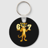 67 Cheetah Meme Six Seven Hands Motion Kids Teens Sleutelhanger (Voorkant)