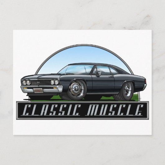 67_Chevelle_Black Briefkaart (Voorkant)