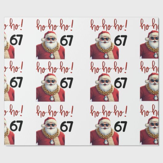 67 Chill Kerstman Kerstmis Kerstman Cadeaupapier (Zoom)