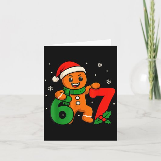 67 Christmas 6 7 Gingerbread 6-7 Meme Six Seven Bo Kaart (Voorkant)