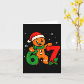 67 Christmas 6 7 Gingerbread 6-7 Meme Six Seven Bo Kaart (Gele Bloem)