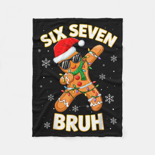 67 Christmas 6 7 Meme Gingerbread Man Xmas Pajamas Fleece Deken (Voorkant)