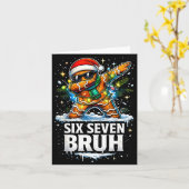 67 Christmas 6 7 Meme Gingerbread Man Xmas Pajamas Kaart (Gele Bloem)