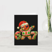 67 Christmas 6 7 Meme Gingerbread Man Xmas Pajamas Kaart (Voorkant)