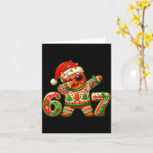 67 Christmas 6 7 Meme Gingerbread Man Xmas Pajamas Kaart (Gele Bloem)