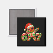 67 Christmas 6 7 Meme Gingerbread Man Xmas Pajamas Magneet (Voorkant / Achterkant)