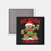 67 Christmas 6 7 Meme Gingerbread Man Xmas Pajamas Magneet (Voorkant / Achterkant)