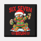 67 Christmas 6 7 Meme Gingerbread Man Xmas Pajamas Magneet (Voorkant)