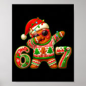 67 Christmas 6 7 Meme Gingerbread Man Xmas Pajamas Poster (Voorkant)