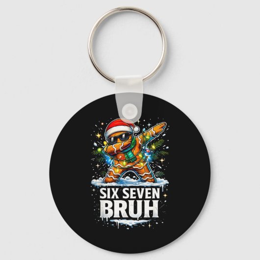 67 Christmas 6 7 Meme Gingerbread Man Xmas Pajamas Sleutelhanger (Voorkant)