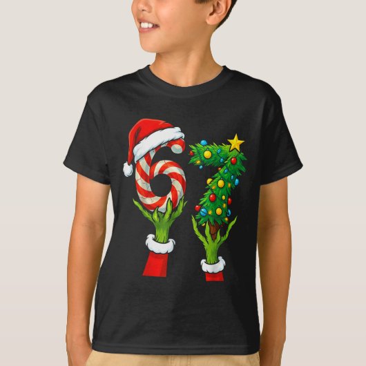 67 Christmas 6 7 Meme Hands Holiday Gen Alpha For  T-shirt (Voorkant)