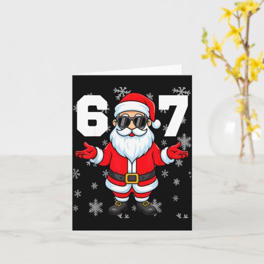 67 Christmas 6 7 Meme Pajamas 67 Bruh Slang  Kaart (Gele Bloem)