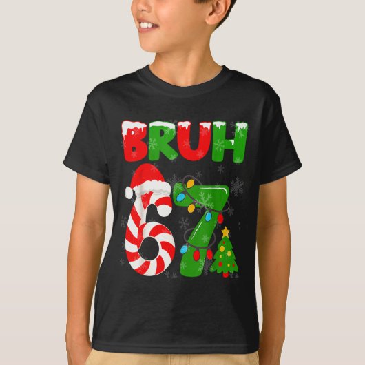 67 Christmas 6 7 Meme Pajamas 67 Bruh Slang  T-shirt (Voorkant)