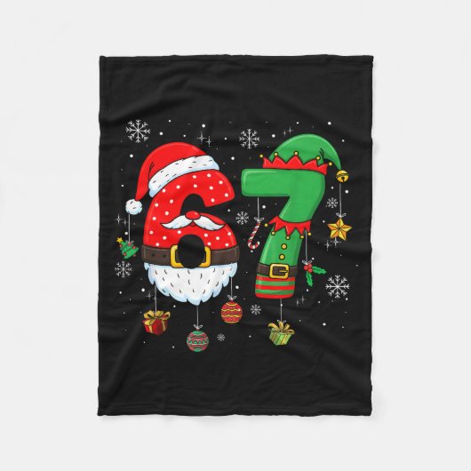 67 Christmas 6 7 Meme Pajamas Holiday Gen Alpha Sl Fleece Deken (Voorkant)