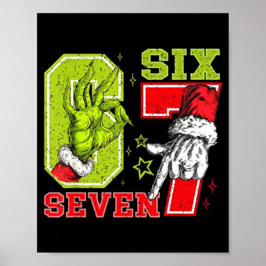 67 Christmas 6 7 Meme Pajamas Holiday Gen Alpha Sl Poster (Voorkant)