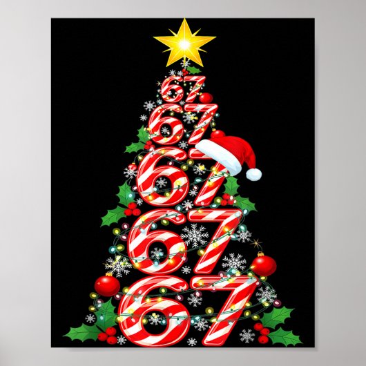 67 Christmas 6 7 Meme Pajamas Holiday Gen Alpha Sl Poster (Voorkant)