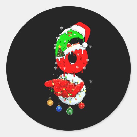 67 Christmas 6 7 Meme Pajamas Holiday Gen Alpha Sl Ronde Sticker (Voorkant)